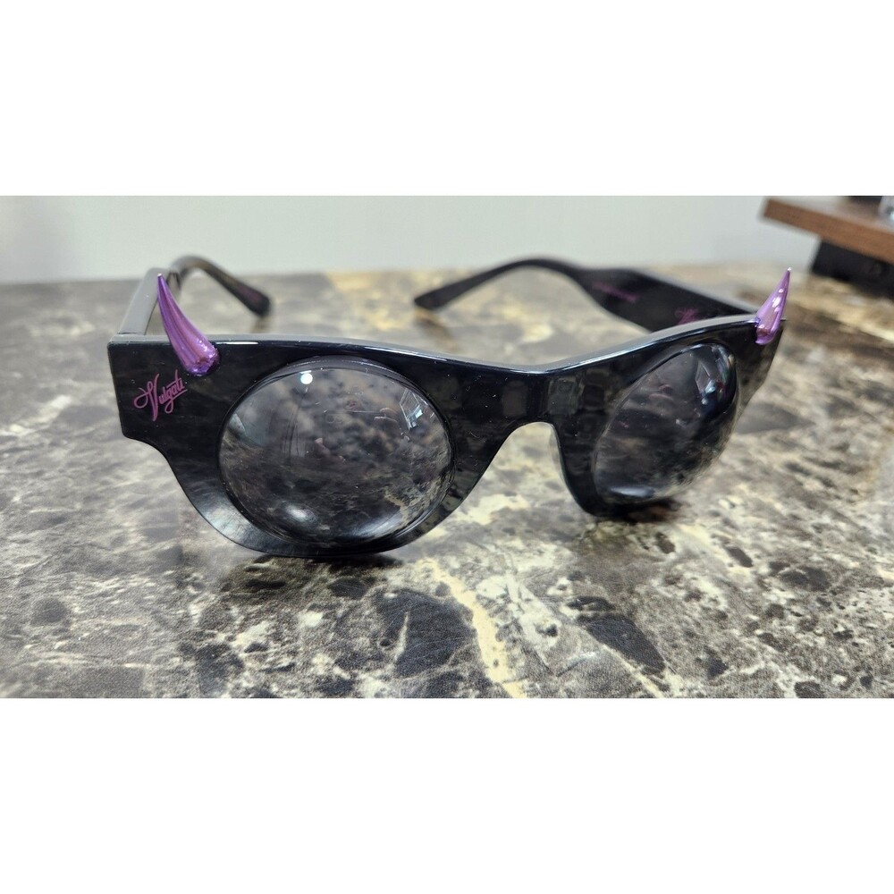 Vulgati Sunglasses The Beast Bubble Lena Black with Purple Horns